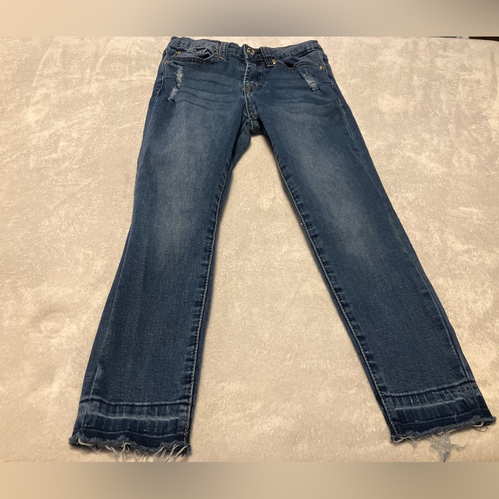 7 For All Mankind Kids Dark Blue Distressed Jeans